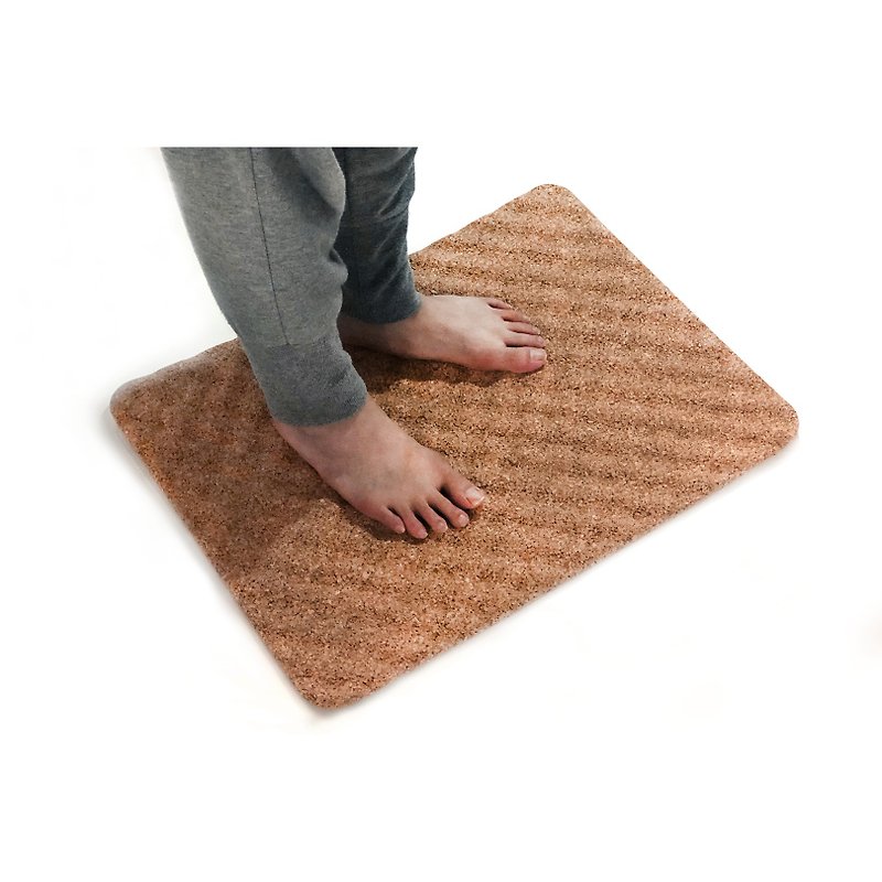 波浪软木脚踏垫 浴室防滑吸水垫 - 地垫/地毯 - 软木/水松木 卡其色