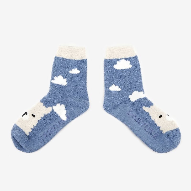 圣诞礼-一起冬眠动物睡眠袜-02羊驼,E2D18962 - 袜子 - 棉．麻 蓝色
