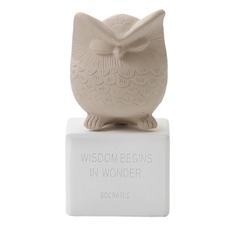 古希腊 可爱猫头鹰摆饰 Owl S (小 - 赭色) - 手工陶制雕像 - 摆饰 - 陶 卡其色