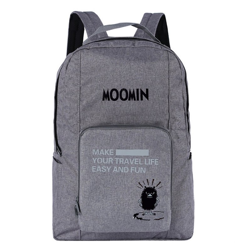 Moomin噜噜米授权-折叠收纳包(灰) - 后背包/双肩包 - 聚酯纤维 灰色