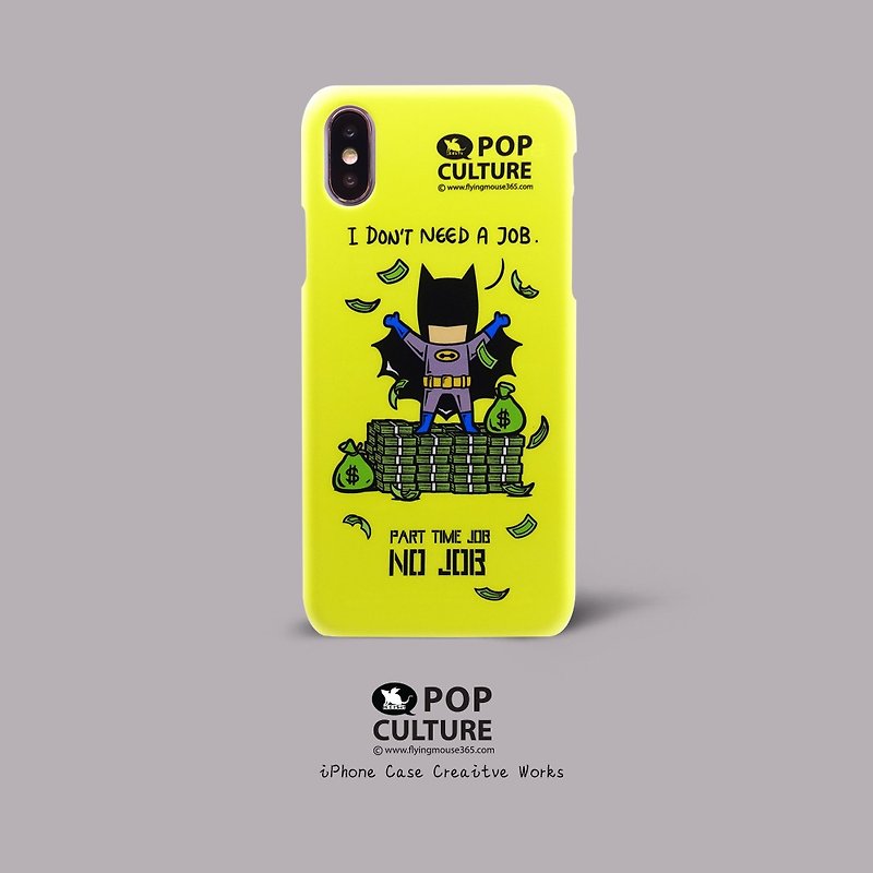 iPhone X/Xs 蝙蝠 英雄 Flying Mouse365 超薄贴身 手机壳 手机套 - 手机壳/手机套 - 塑料 黄色