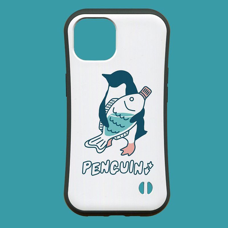 ペンギン【iPhone14・iPhone15対応】醤油さしペンギン　ホワイトグリップケース iPhone用【各機種あります】 - 手机壳/手机套 - 塑料 白色
