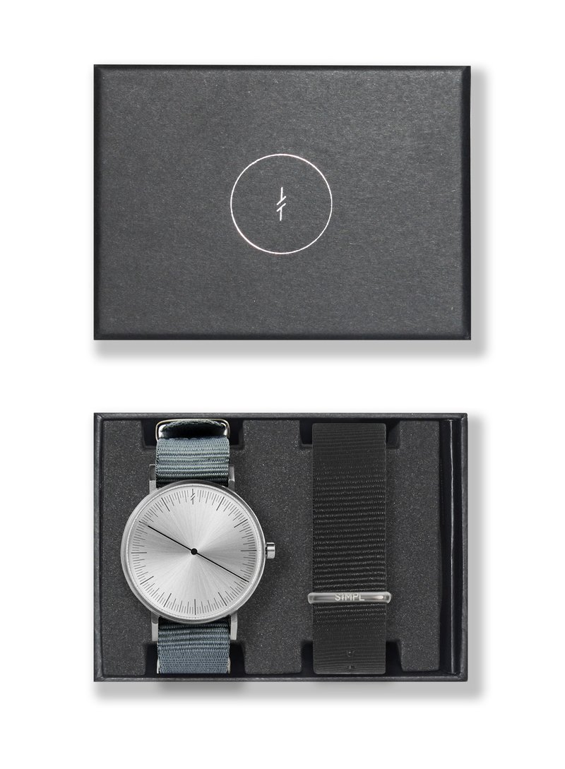 Simpl Watch - Silver Ash Nato Set - 男表/中性表 - 不锈钢 银色