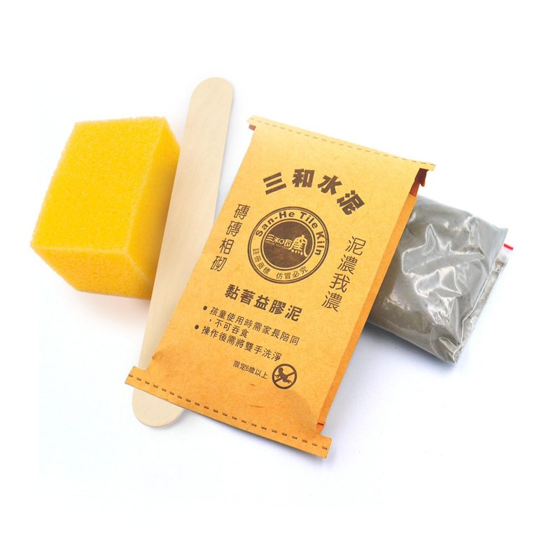 【DIY材料】砌砖工具组(水泥110g 海绵 搅棒) - 零件/散装材料/工具 - 水泥 