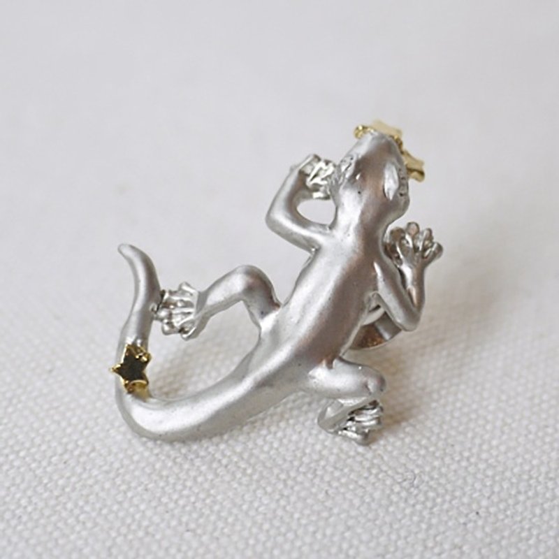 Gecko Pin ヤモリピン / タックピン　TP028 - 胸针 - 其他金属 银色
