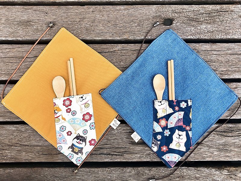 新款和风餐具组(附木头餐具)-樱花柴两色 - 筷子/筷架 - 棉．麻 