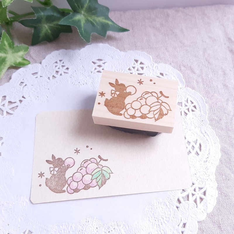 うさぎと葡萄　秋　はんこ - 印章/印台 - 橡胶 透明
