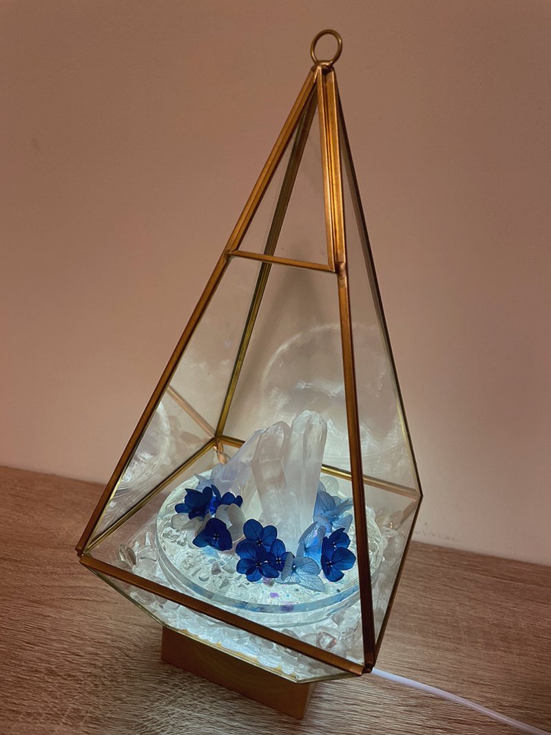 现货 | 四角玻璃花屋小明灯 | 水晶 | 居家灯饰 - 摆饰 - 水晶 蓝色