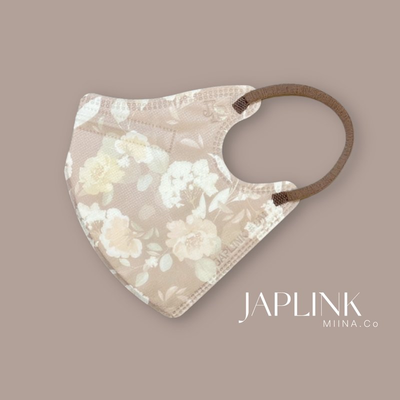 【标准】JAPLINK HEPA 高科技水驻极 立体医疗口罩- 落花缓缓 - 口罩 - 聚酯纤维 咖啡色