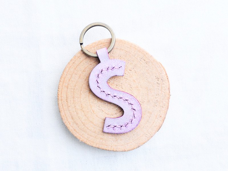 头文字S字母锁匙扣—白蜡皮组 好好缝 皮革材料包 钥匙圈 意大利 - 皮件 - 真皮 紫色