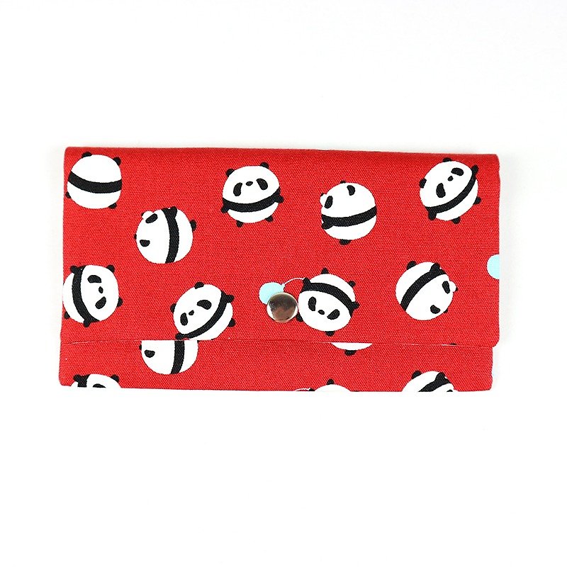 红包袋 存折 现金收纳袋-可爱小熊猫(红) - 零钱包 - 棉．麻 红色