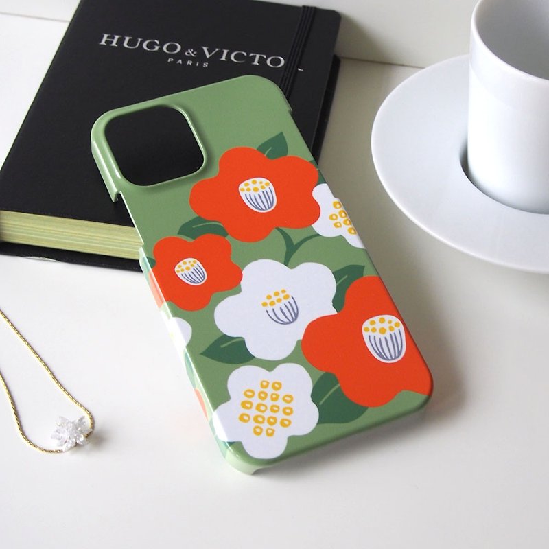 【iPhoneプラケース】和モダン花椿 - 手机壳/手机套 - 塑料 绿色