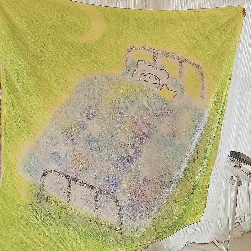 梦中飞行日记 法兰绒膝盖毯 毛毯  午休毯 - 被子/毛毯 - 聚酯纤维 绿色