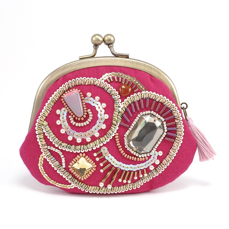 A wide opening tiny purse, coin purse, pill case, gorgeous pink pouch, No,8 - 化妆包/杂物包 - 塑料 粉红色