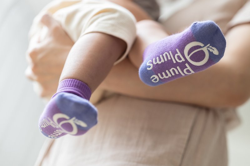 CLASSIC PLUME - PURPLE - 婴儿袜子 - 棉．麻 紫色