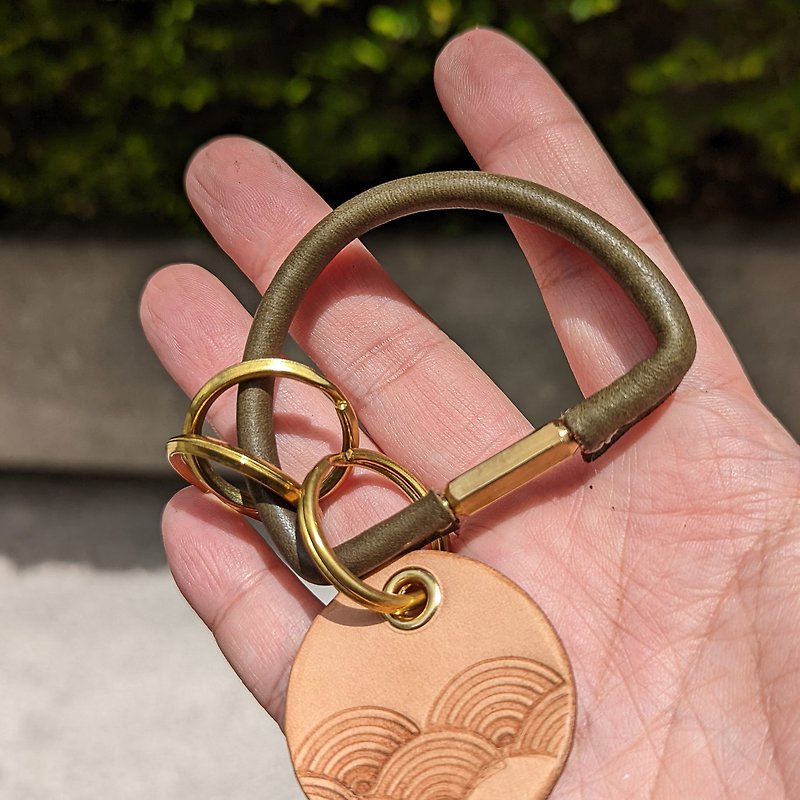 回到过去-D型黄铜真皮钥匙圈 - 钥匙链/钥匙包 - 真皮 多色