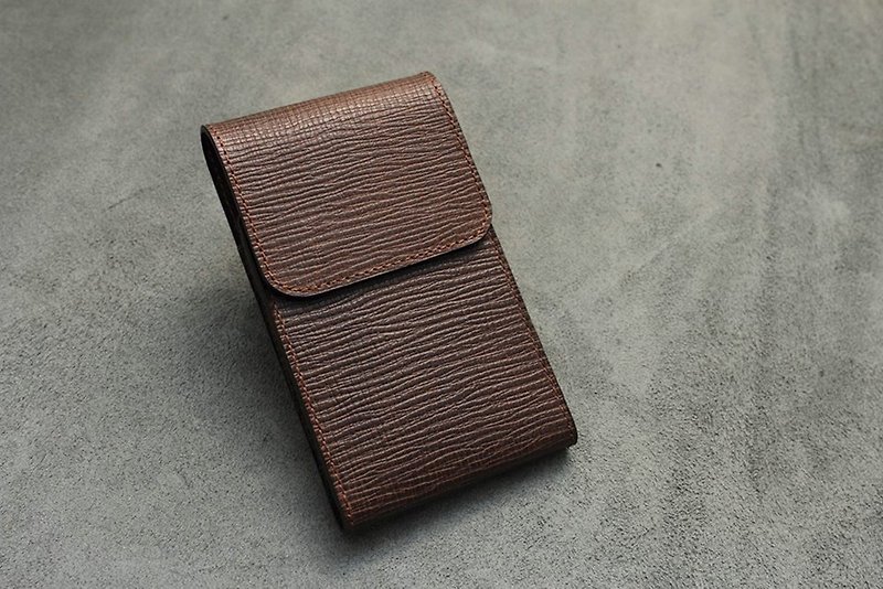 KAKU皮革设计 定制手机皮套 直式腰挂 - 手机壳/手机套 - 真皮 咖啡色
