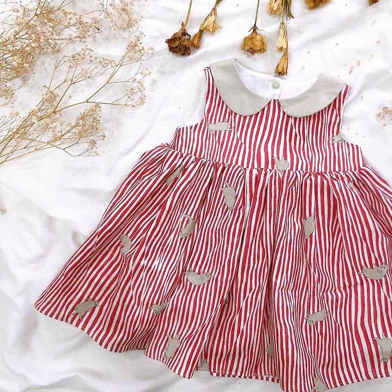 现货【小圆领天使洋】 -  女宝洋装/洋装/周岁洋装 - 童装裙 - 棉．麻 红色
