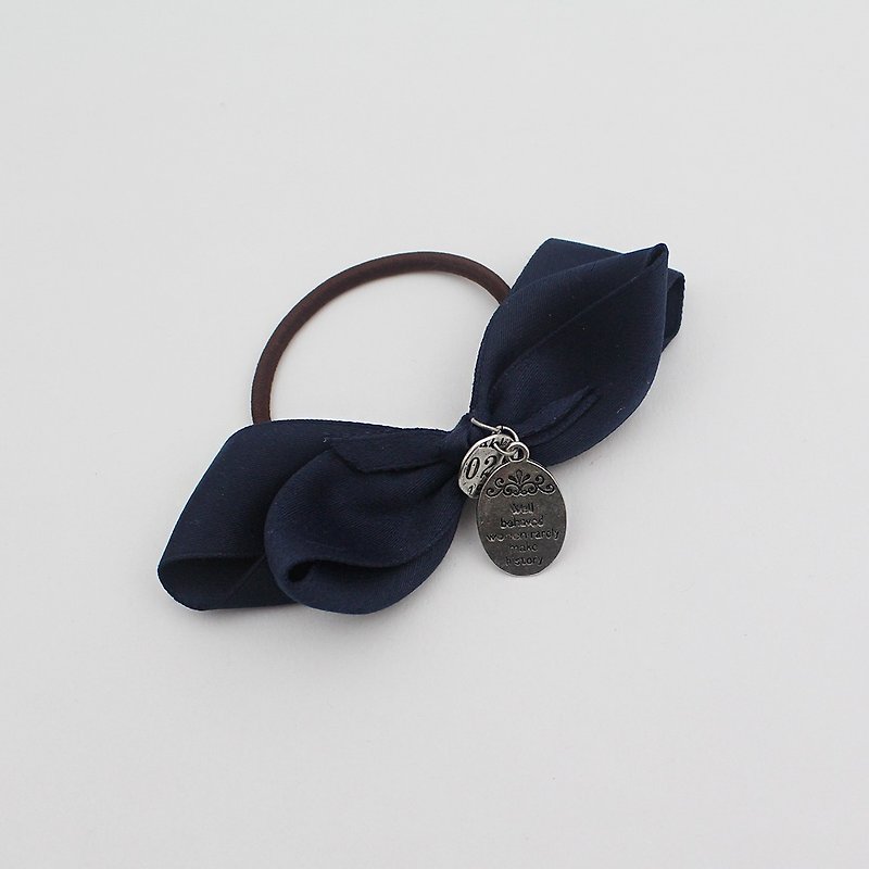 twist  ribbon ponytail holder  - 发饰 - 聚酯纤维 蓝色
