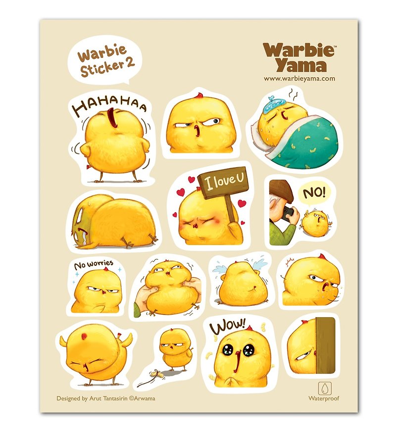 Warbie Warbie Mini Sticker set 002 - 贴纸 - 防水材质 黄色