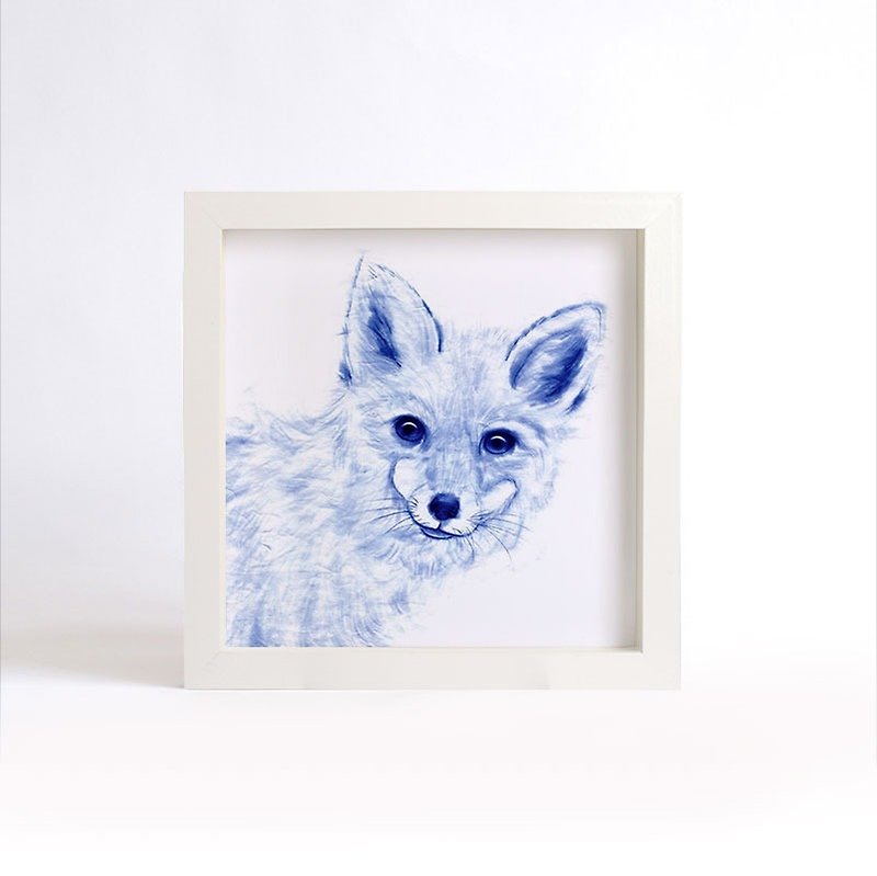 《Visit》青花系列复制画 —— 狐狸（不含框） - 海报/装饰画/版画 - 纸 蓝色