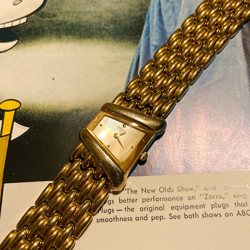 Seiko 复古金色调弧形小表面手表 - 对表/情侣表 - 其他金属 金色