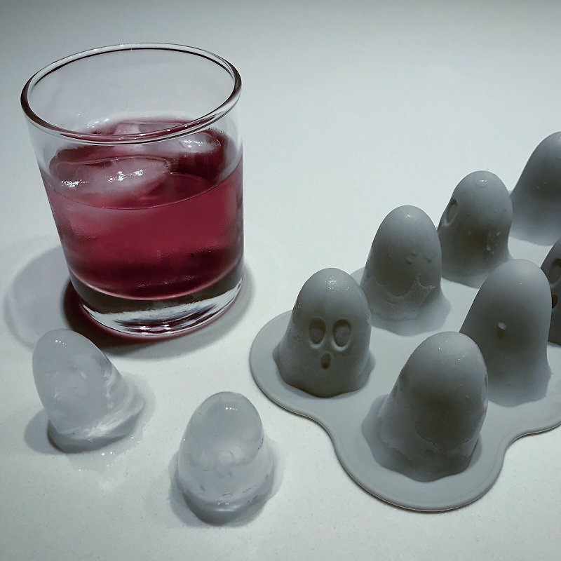漂浮幽灵 - 制冰器 │ 冰饮料 / 模具 / 小蛋糕 - 其他 - 塑料 灰色
