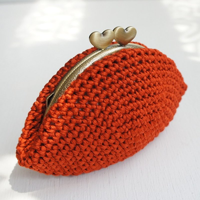 Ba-ba handmade☆ crochet pouch (No.C971) - 化妆包/杂物包 - 其他材质 咖啡色