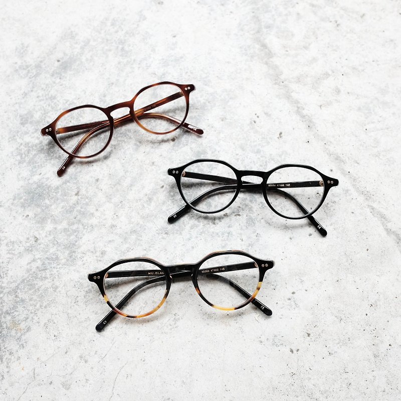 【目目商行】复古板材六角特色框 新品 高质感 眼镜/镜框 亮黑 - 眼镜/眼镜框 - 其他材质 黑色