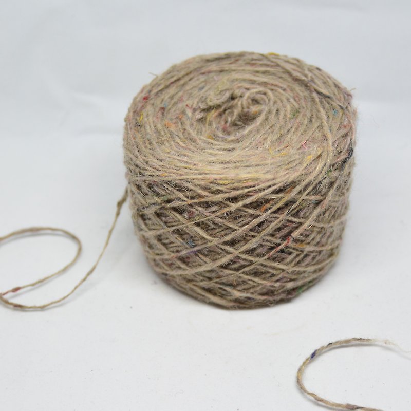 手捻羊毛混麻线-原色 彩色斑点-公平贸易 - 编织/刺绣/羊毛毡/裁缝 - 羊毛 灰色