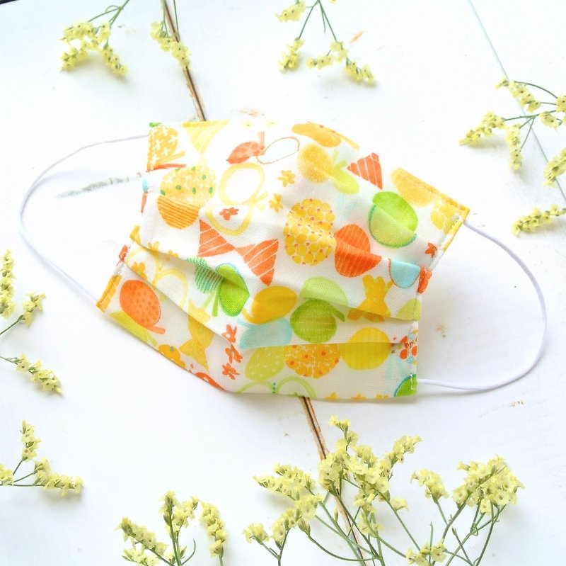 25%OFF | handmade mask Butterfly Yellow watercolor painting | Japanese cloth - 口罩 - 棉．麻 黄色