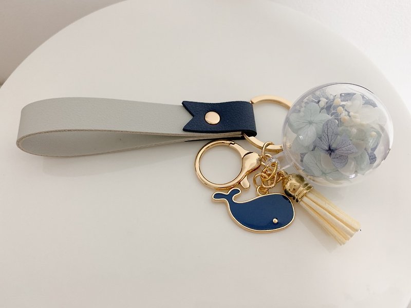花球钥匙圈--动物系列 (附纸盒) - 钥匙链/钥匙包 - 植物．花 蓝色