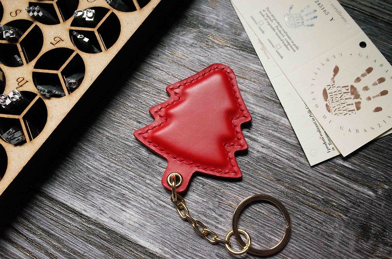造型悠游卡 晶片吊饰－圣诞树造型款－红色 - 钥匙链/钥匙包 - 真皮 红色