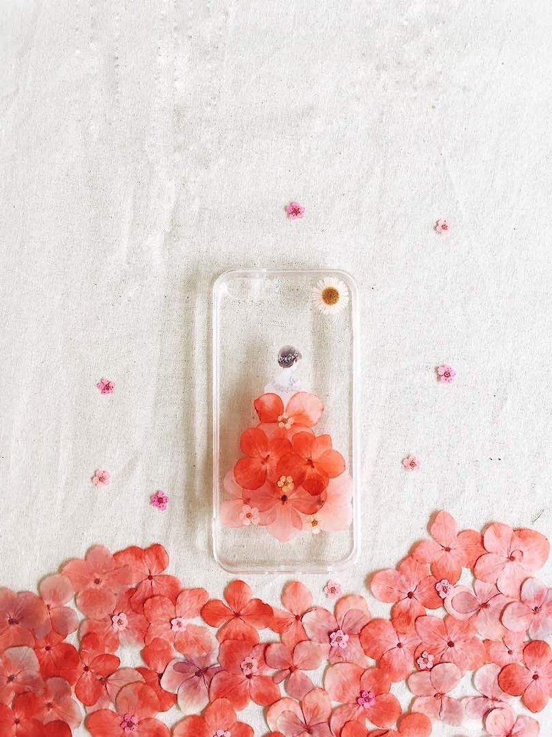 Hydrangea Fairy • Handpressed Flower Phone Case - 手机壳/手机套 - 植物．花 红色