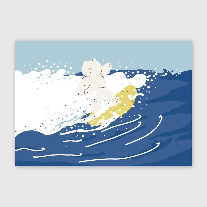 大猫插画海报-冲浪 - 海报/装饰画/版画 - 纸 绿色