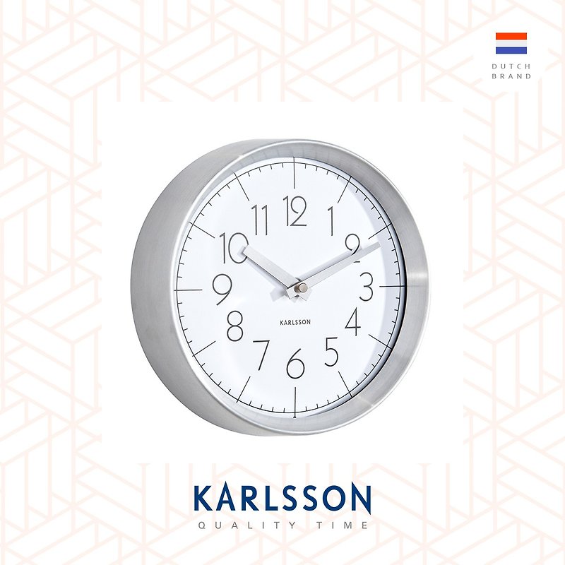 Karlsson, Wall clock Convex glass white 凸玻璃铝框挂钟(白) - 时钟/闹钟 - 其他金属 白色