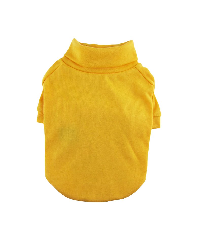 Yellow 1 x 1 Rib Knit Turtleneck T-shirt, Dog Tee, Dog Apparel - 衣/帽 - 其他材质 黄色