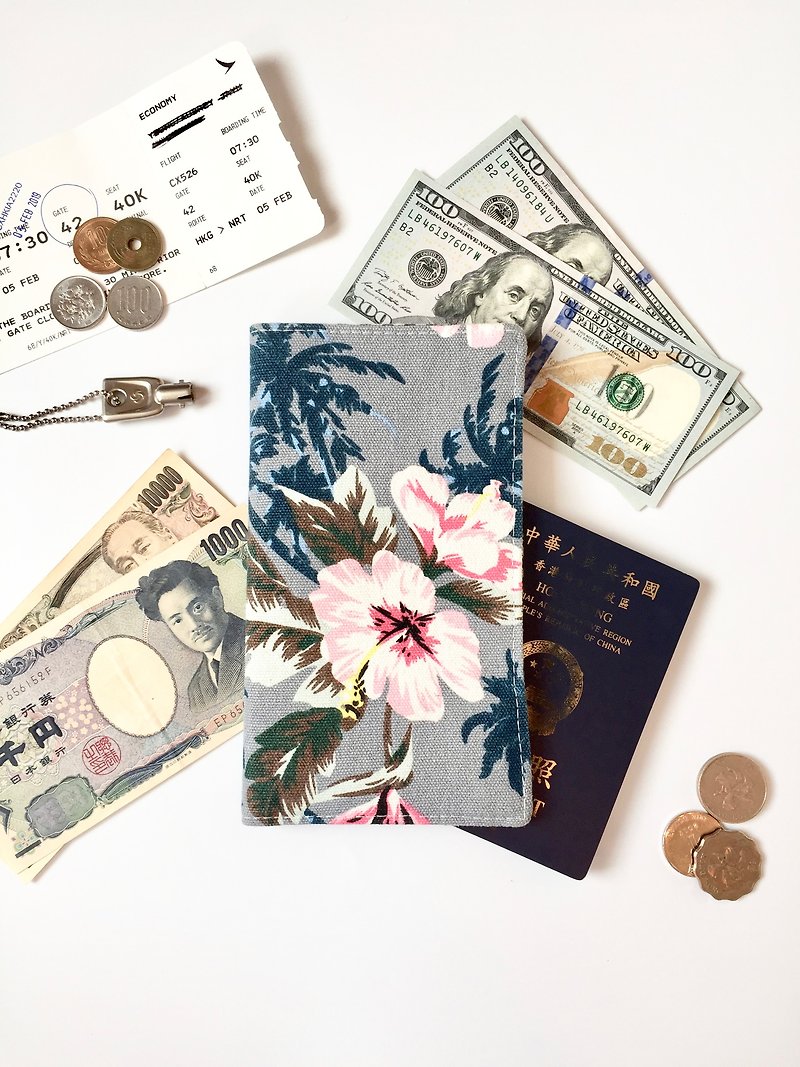 旅游证件套 钱包 收纳 - 护照夹/护照套 - 棉．麻 灰色