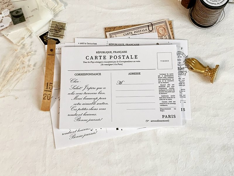 Carte Postale 记事本拼贴纸 - 笔记本/手帐 - 纸 白色