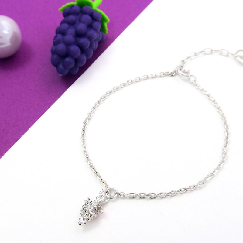 Fruit福禄果 葡萄 水果 纯银手链 - 手链/手环 - 纯银 紫色