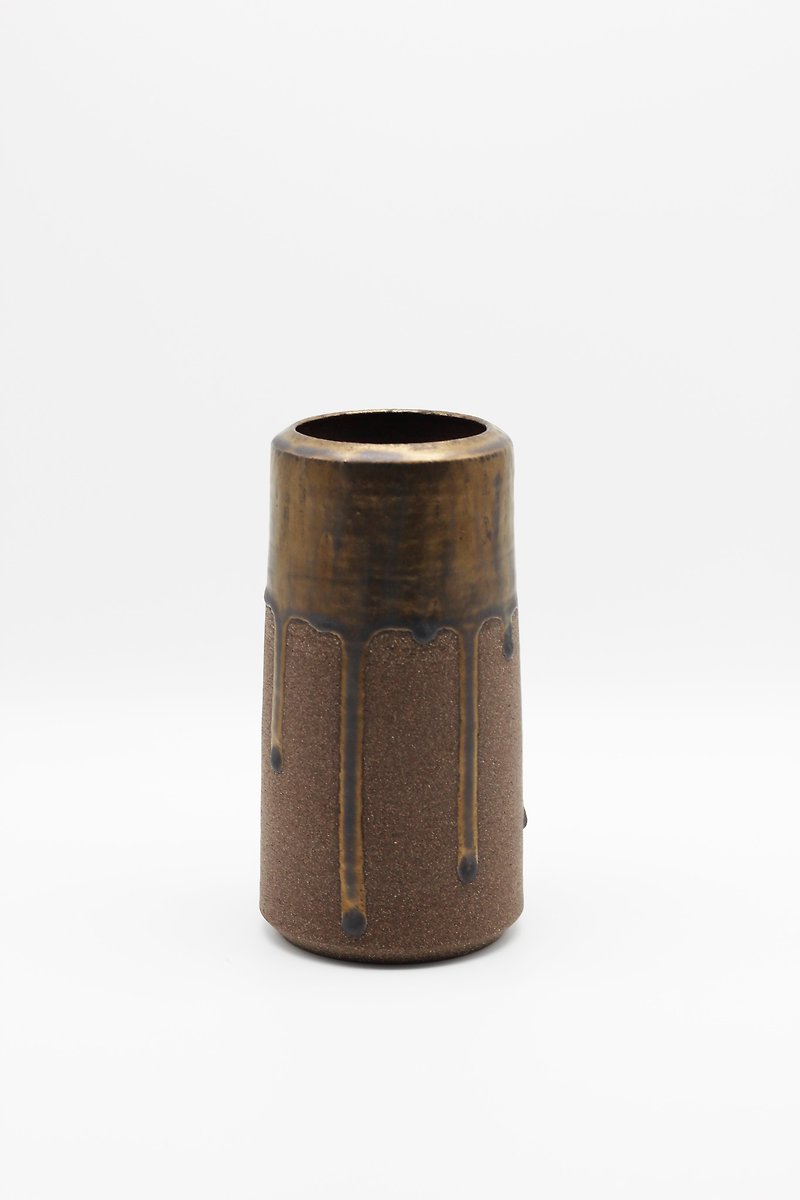 赤铜 | 手工铜釉黑陶花器 - 花瓶/陶器 - 陶 咖啡色