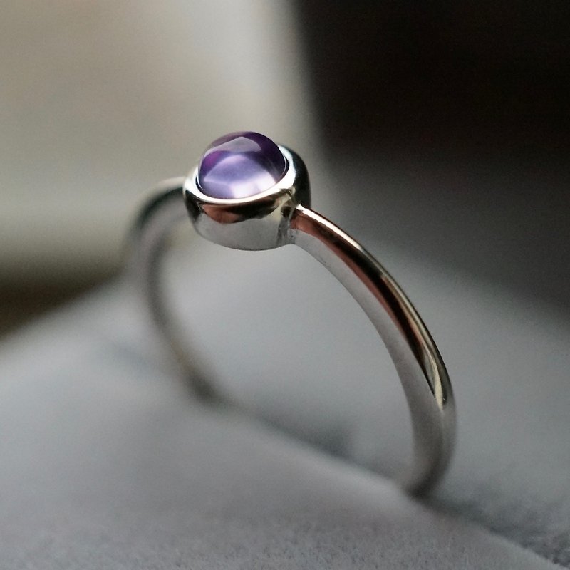 ITS-R106【925银・宝石戒指・紫水晶・Amethyst 】925银戒指。 - 戒指 - 宝石 紫色