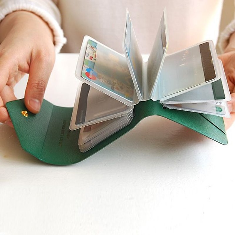 PLEPIC-真爱信笺皮革票卡包-森林绿,PPC93488 - 名片夹/名片盒 - 人造皮革 绿色