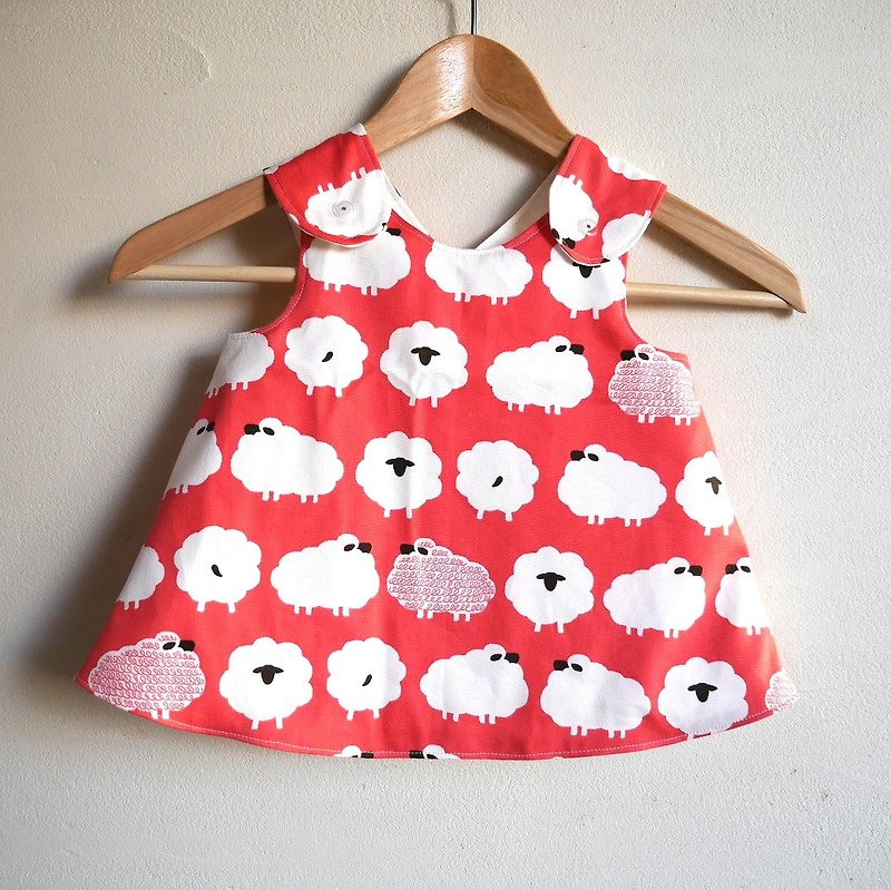 6-12month】Baby Crossover Tunic/pink sheep - 其他 - 棉．麻 粉红色