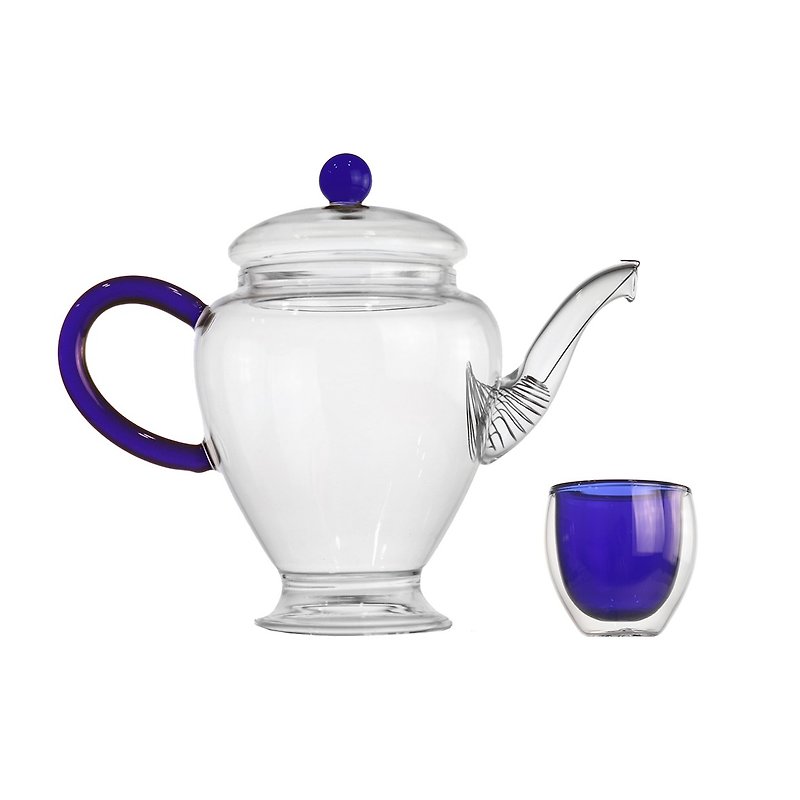 舞色系列 茶组-宝蓝 - 茶具/茶杯 - 玻璃 蓝色