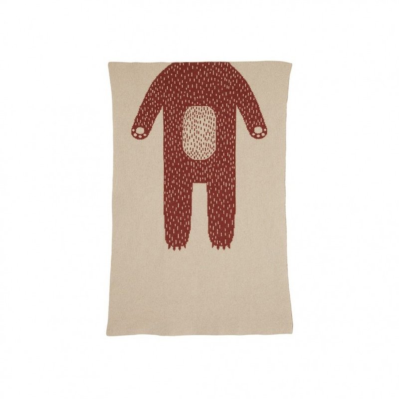 小熊纯羊毛织毯-驼 | Donna Wilson - 被子/毛毯 - 羊毛 咖啡色
