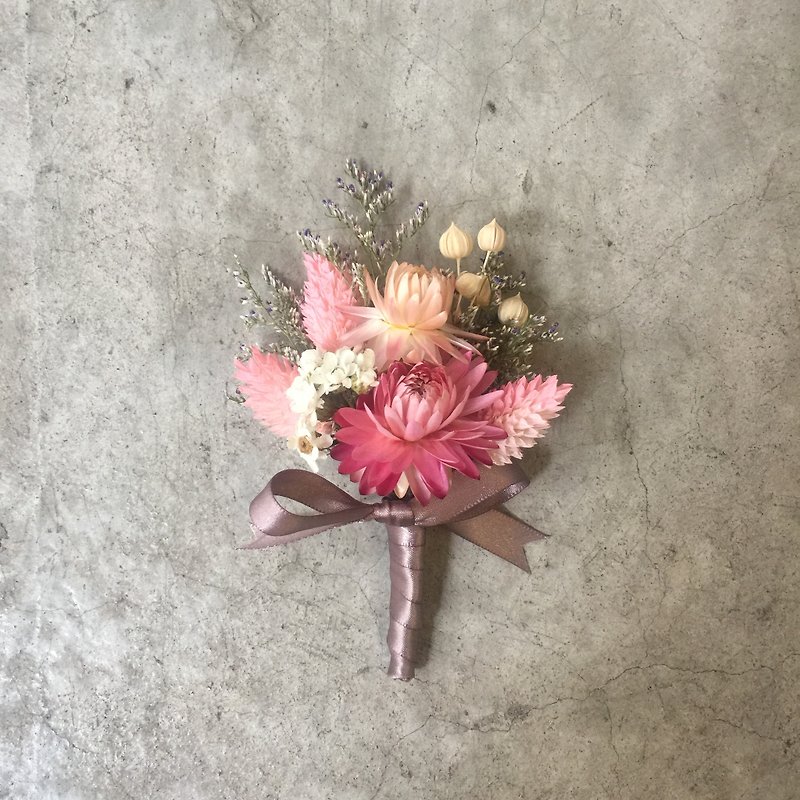 自取包邮|粉色系干燥胸花 - 干燥花/捧花 - 植物．花 粉红色