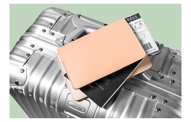 简约小清新牛皮护照夹 - 护照夹/护照套 - 真皮 粉红色
