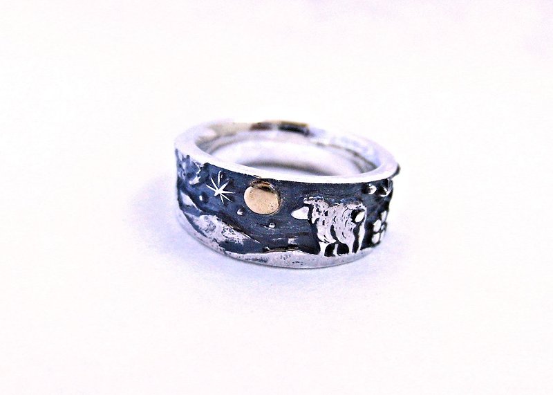 シルバーリング　月の絆　羊 - 戒指 - 其他金属 银色