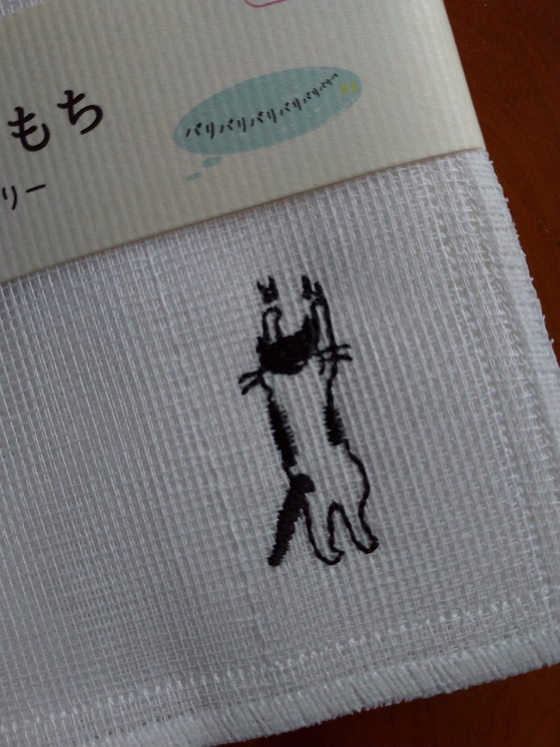 日本制 传统蚊帐质地与刺绣厨房家事布组 顽皮猫之散步与抓抓 - 其他 - 棉．麻 白色